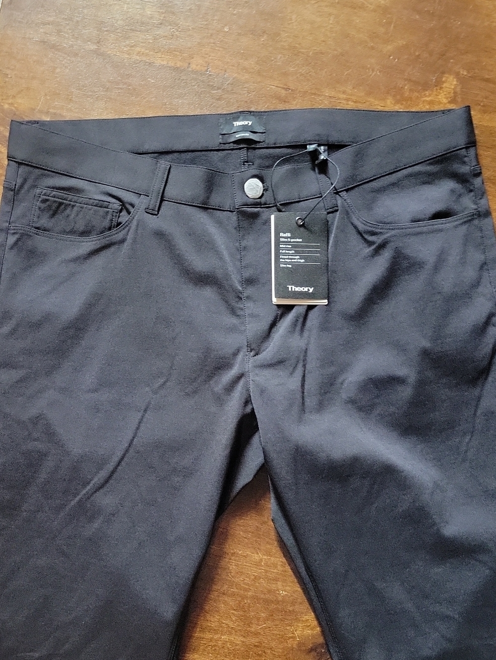 NWT Theory Men's Raffi Slim Fit 5 Pocket Pant in Neoteric Twill Black 36 - Picture 3 of 8